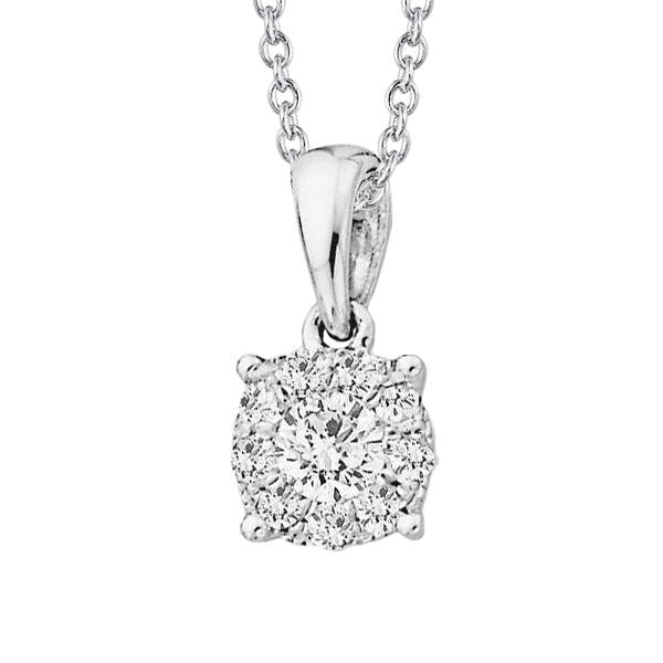 Collana con pendente in oro bianco 14 carati con diamanti a taglio rotondo scintillante da 2,85 ct - harrychadent.it