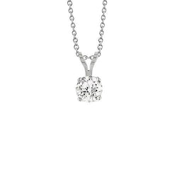 Collana pendente con diamanti taglio tondo taglio brillante WG da 1.50 carati in Oro Bianco 14 Carati