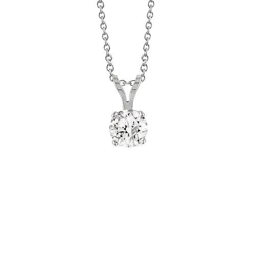 Pendente per collana con diamanti solitari da 1.50 carati taglio brillante WG 14K - harrychadent.it