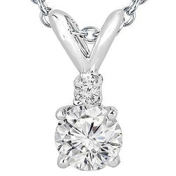 Collana pendente con diamanti tondi da 2,25 carati in oro bianco 14K