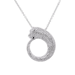 Collana pendente con piccoli diamanti tondi taglio brillante da 6 ct e oro bianco 14K