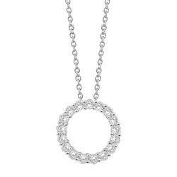 Collana pendente da donna con diamanti taglio rotondo da 2,50 carati in oro bianco 14K