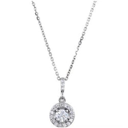 Collana pendente stile Halo con diamante da 1,16 carati in oro bianco 14 carati
