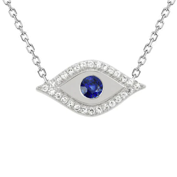 Collana rotonda con zaffiro Ceylon con pendente Halo Diamond 2,75 carati - harrychadent.it