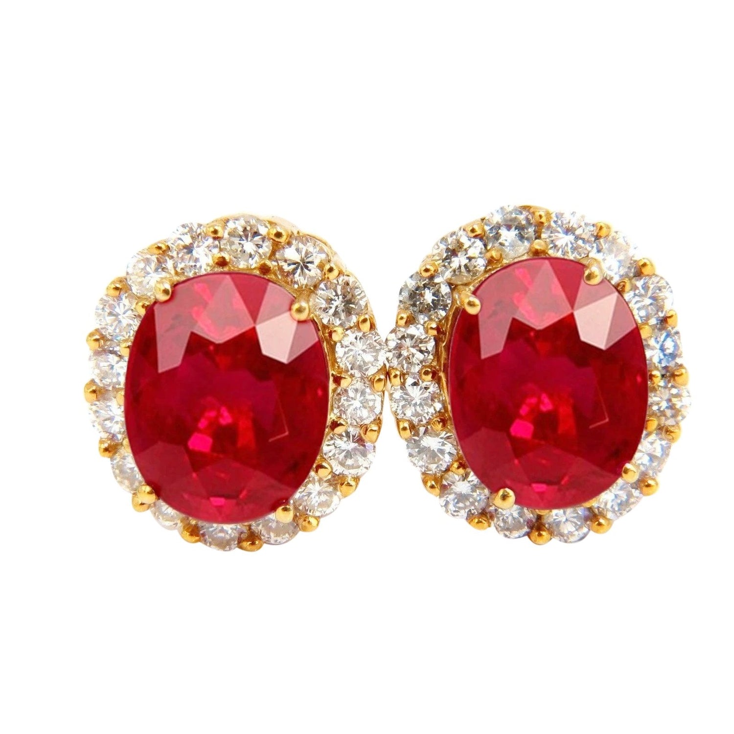 Orecchini in Oro Diamanti e Rubino ovali | Comete Gioielli Orecchini in Oro Diamanti e Rubino ovali | Comete Gioielli
