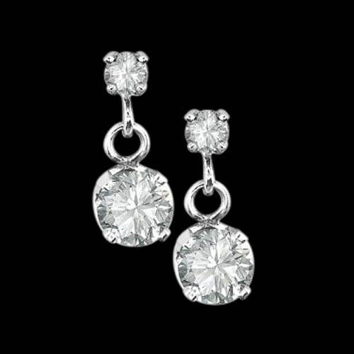 Coppia di orecchini pendenti con diamanti brillanti rotondi scintillanti da 2.40 carati - harrychadent.it