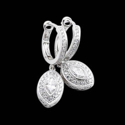Coppia di orecchini pendenti in oro bianco con diamanti 3 carati Nuovo