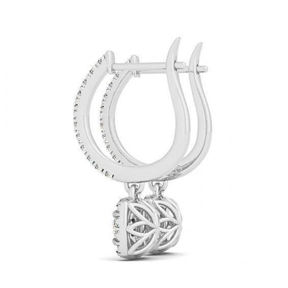 Coppia di orecchini pendenti pendenti con diamanti rotondi da 3 carati bianco 14K - harrychadent.it