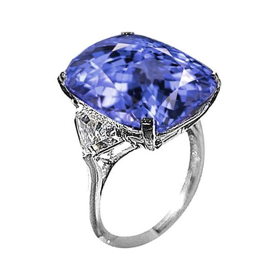 Cuscino WG 14K AAA Tanzanite e Trilioni di Diamanti 6,31 Ct. 3 anello di pietra - harrychadent.it