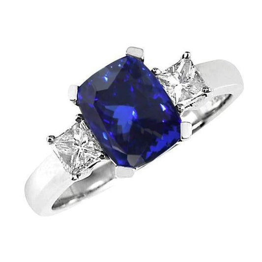 Cuscino scintillante in tanzanite da 4,01 carati e anello anniversario con diamante - harrychadent.it