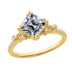 Cuscino vecchio minatore Diamante Lady's Ring Oro giallo 5,25 carati
