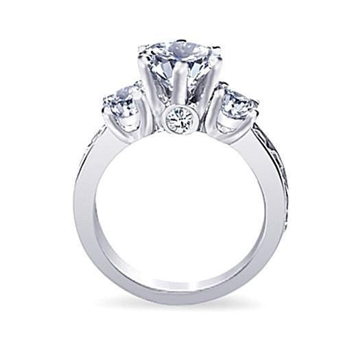Diamante 3.10 carati tre pietre stile anello gioielli in oro bianco 14k - harrychadent.it