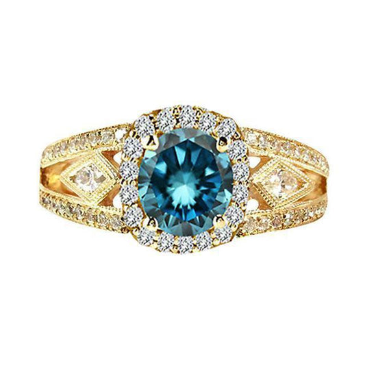 Diamante Blu Anello Cocktail