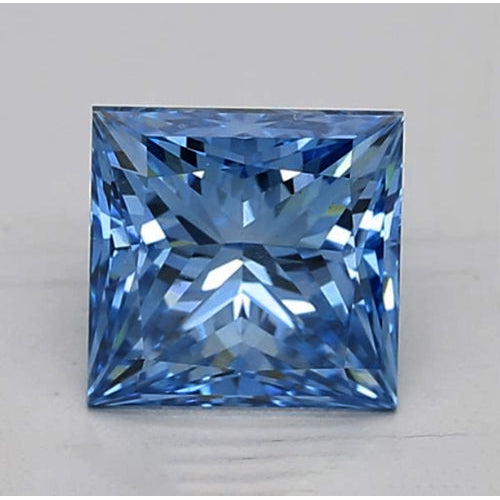 Diamante Blu Intenso da 2 Carati Taglio Principessa Sciolto Naturale