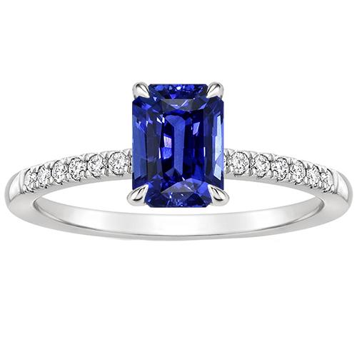 Anello con accenti di diamante solitario con zaffiro blu radiante 4 carati - harrychadent.it