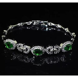 Diamante Verde Smeraldo Bracciale Donna 20 Carati Carati Gioielli