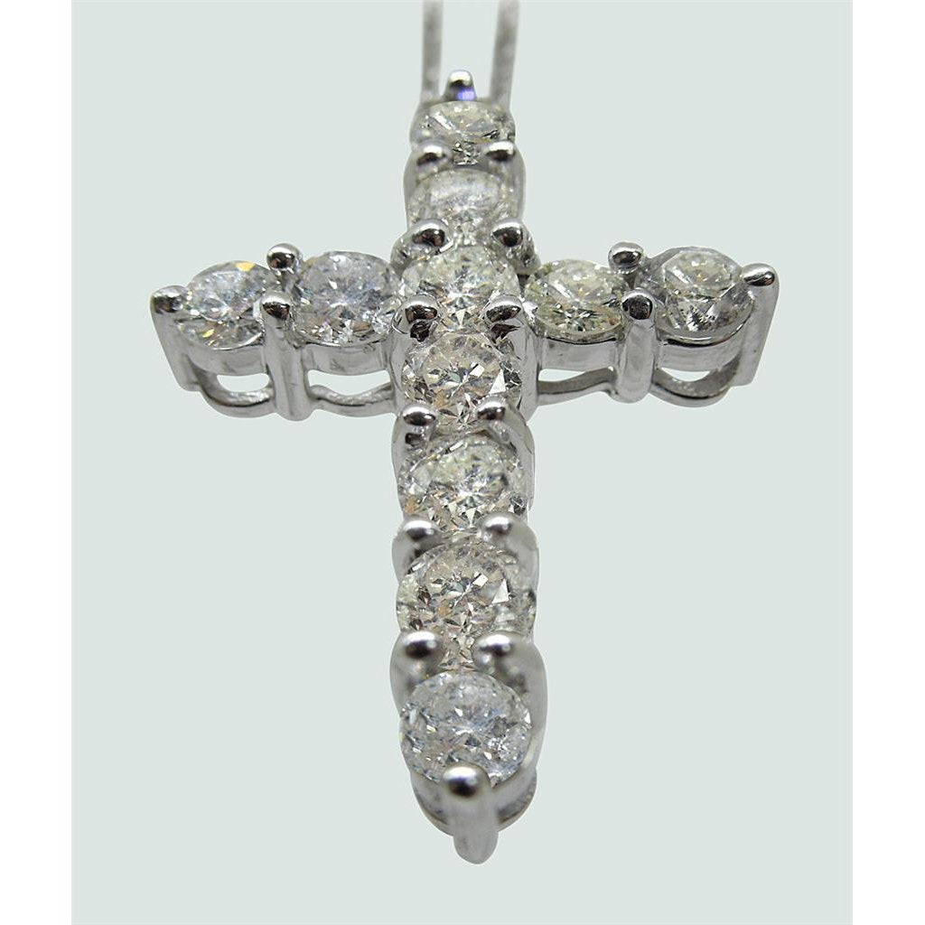 Pendente per collana con croce con diamanti a taglio rotondo da 2.75 ct - harrychadent.it