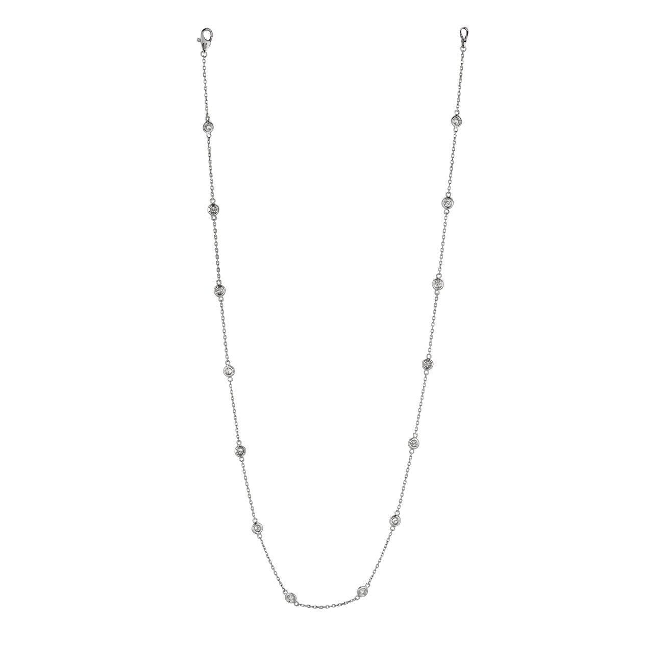 Diamante rotondo 7 puntatore 14 sezione 18 collana di diamanti 1.25 carati WG 14K - harrychadent.it