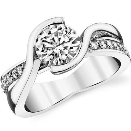 Diamante scintillante a taglio rotondo da 3 carati con anello di fidanzamento in oro bianco 14 carati - harrychadent.it