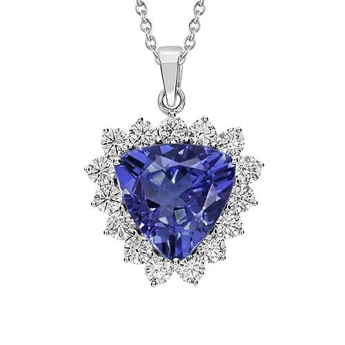Diamante taglio rotondo con ciondolo tanzanite taglio trilioni 24 ct Novità - harrychadent.it