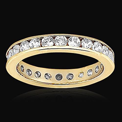 Diamanti rotondi 1.68 ct. Fascia di fidanzamento per l'eternità in oro giallo - harrychadent.it