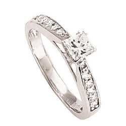 Diamanti taglio Princess da 1,50 carati con anello in oro bianco 14 carati
