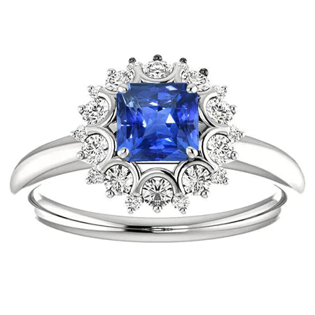 Edoardiano Zaffiro E Anello Di Diamanti