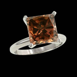 Enorme anello di fidanzamento con pietra preziosa diamante taglio brillante champagne 3 ct
