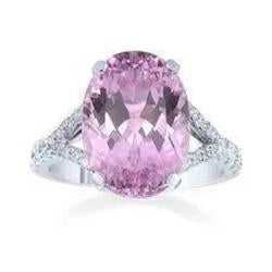 Fancy Pink Kunzite Diamond Ring Lady Gioielli in oro 14.50 carati