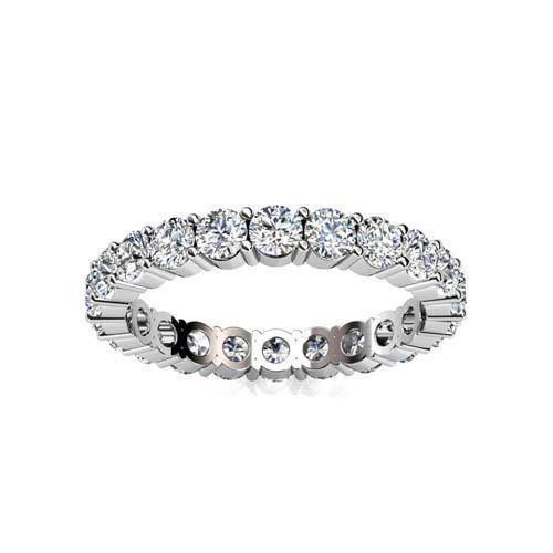 Fascia di fidanzamento per l'eternità con diamanti da donna 2,20 carati in oro bianco 14K - harrychadent.it