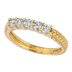 Fascia eterna in oro giallo con diamanti tondi da 0.50 carati stile vintage