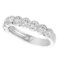 Fascia per anniversario di fidanzamento con diamanti rotondi da 1.53 carati in oro bianco