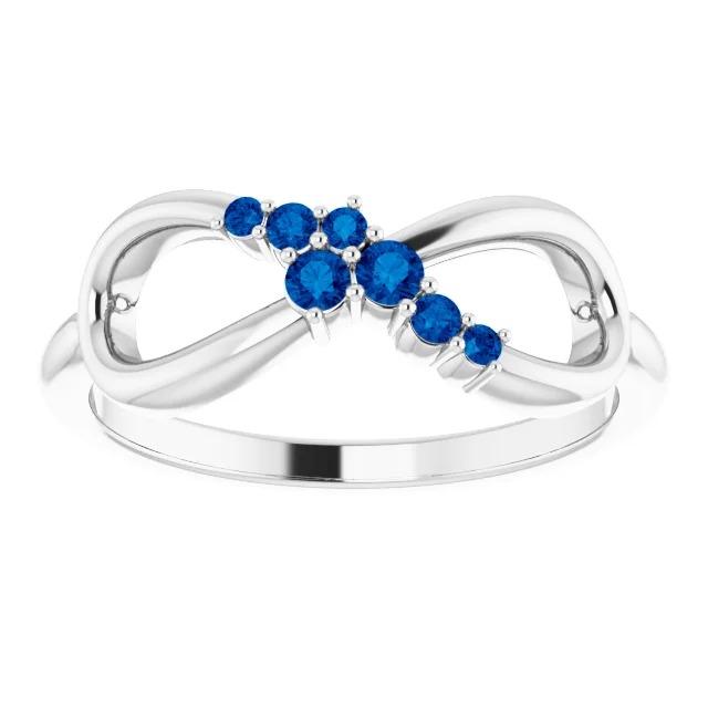 Fascia per anniversario di matrimonio 0.40 carati Blue Sapphire Infinity Jewelry - harrychadent.it