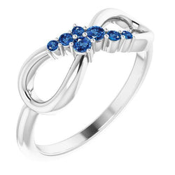 Fascia per anniversario di matrimonio 0.40 carati Blue Sapphire Infinity Jewelry