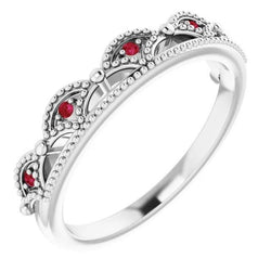 Fascia per anniversario di matrimonio 0.50 carati gioielli da donna in stile antico con rubini