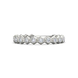 Fascia per anniversario di matrimonio con diamanti 1.90 carati Hexagon Milgrain Jewelry