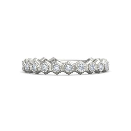 Fascia per anniversario di matrimonio con diamanti 1.90 carati Hexagon Milgrain Jewelry - harrychadent.it