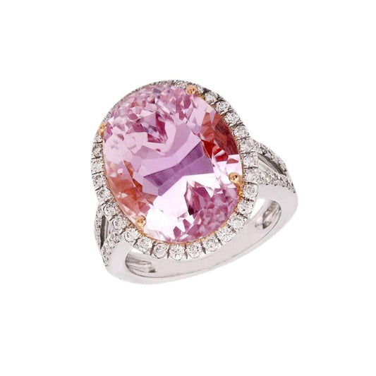 Fede Nuziale Kunzite Rosa E Diamanti 28.50 Carati Oro 14K - harrychadent.it