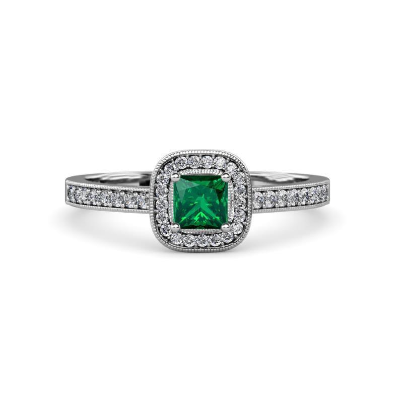 Fede nuziale 3 carati verde smeraldo con diamanti oro bianco 14K - harrychadent.it