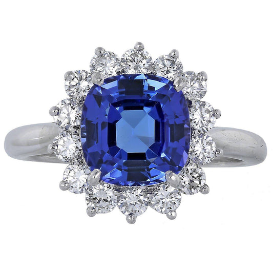 Fede nuziale Asscher con tanzanite e diamante rotondo da 3.25 carati - harrychadent.it