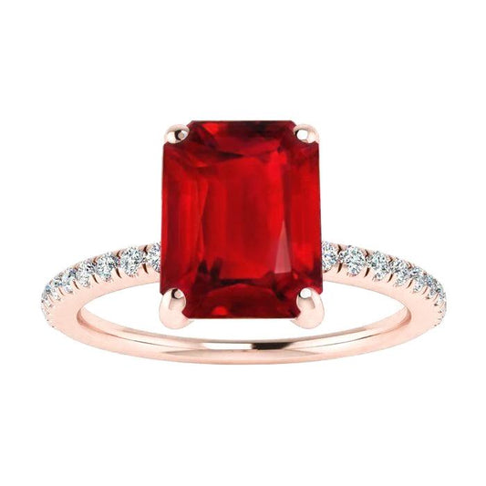 Fede nuziale con diamante e smeraldo. rubino e pietra preziosa 11.25 carati. oro rosa 14 carati - harrychadent.it