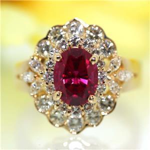 Fede nuziale con diamanti e tormalina a taglio ovale rosso da 6 carati - harrychadent.it