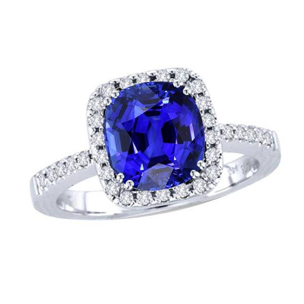 Halo Cushion Sapphire Wedding Ring 4 Carati Diamond Accent Jewelry - harrychadent.it