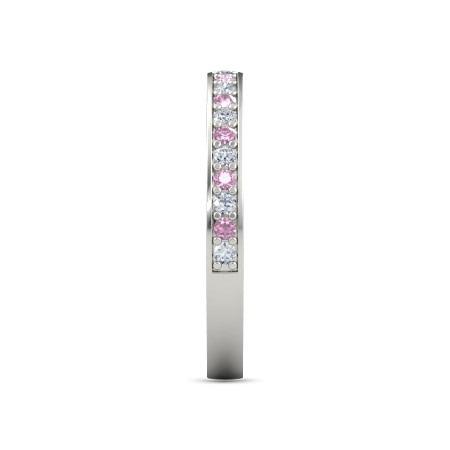 Fede nuziale da 0.60 carati con diamanti rotondi e zaffiro rosa Gioielli da donna - harrychadent.it