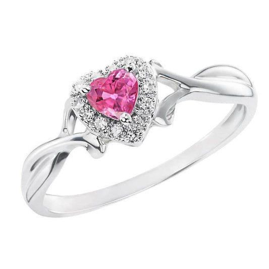 Fede nuziale da 1,30 ct con zaffiro rosa e diamanti 14K Oro bianco - harrychadent.it