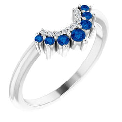 Fede nuziale diamante 1 carato zaffiri blu