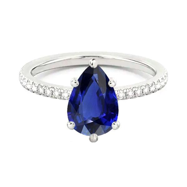 Fede nuziale diamante solitario zaffiro blu con accenti 3.50 carati - harrychadent.it