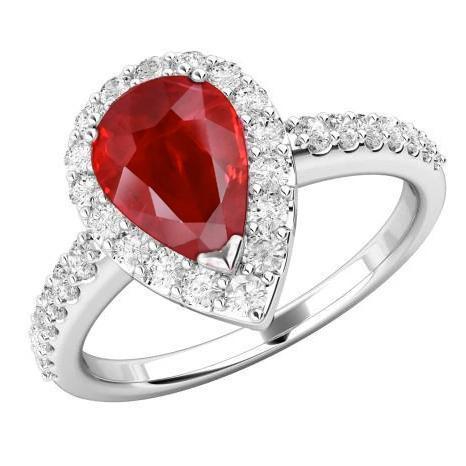 Fede nuziale in oro bianco 14K 3.80 carati con rubino rosso e diamanti Novità - harrychadent.it