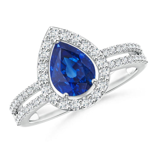 Fede nuziale in oro bianco con diamanti a taglio rotondo e pera da 2.50 ct - harrychadent.it