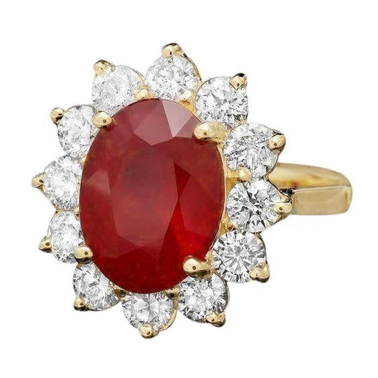 Fede nuziale in oro giallo 14 carati con diamante rosso rubino 5 ct - harrychadent.it